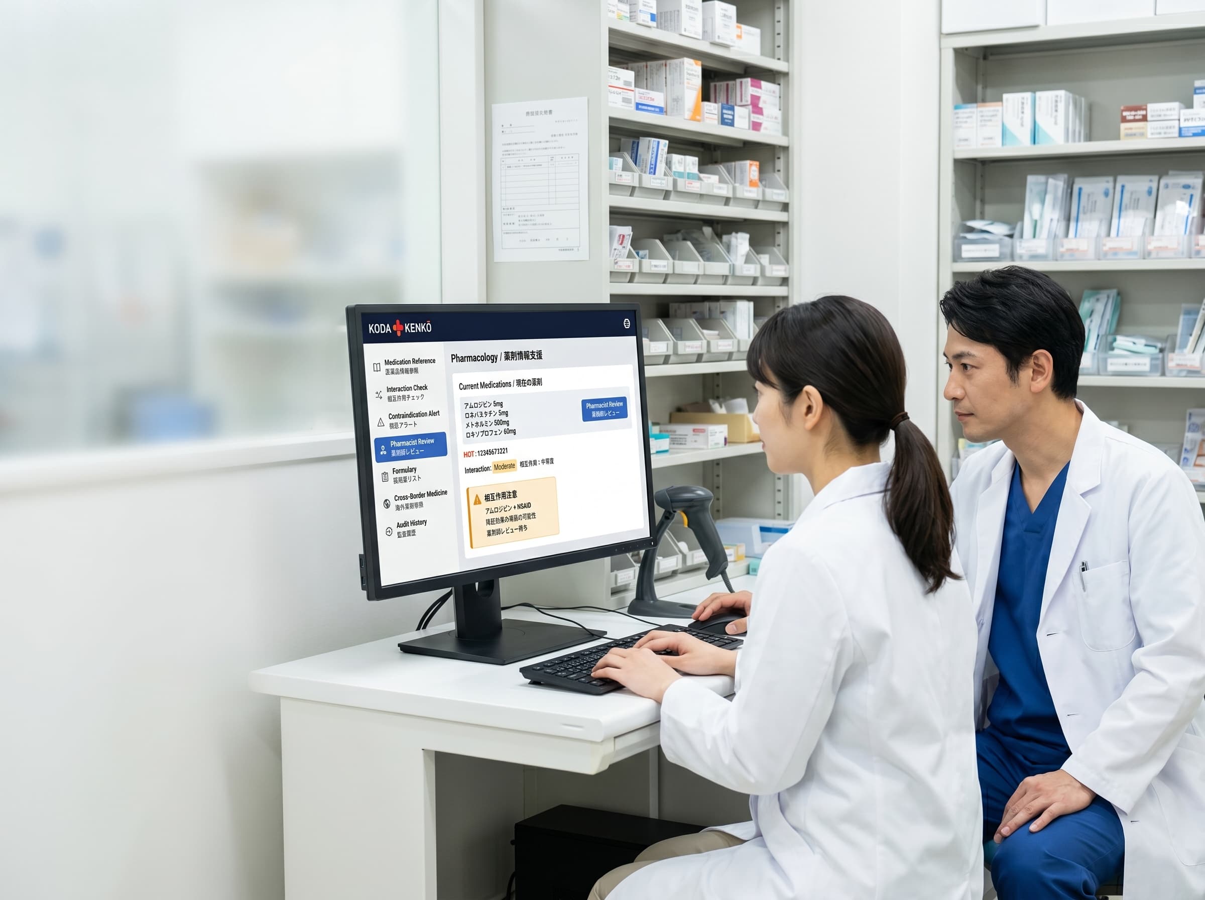 KODA KENKŌ Pharmacology dashboard.