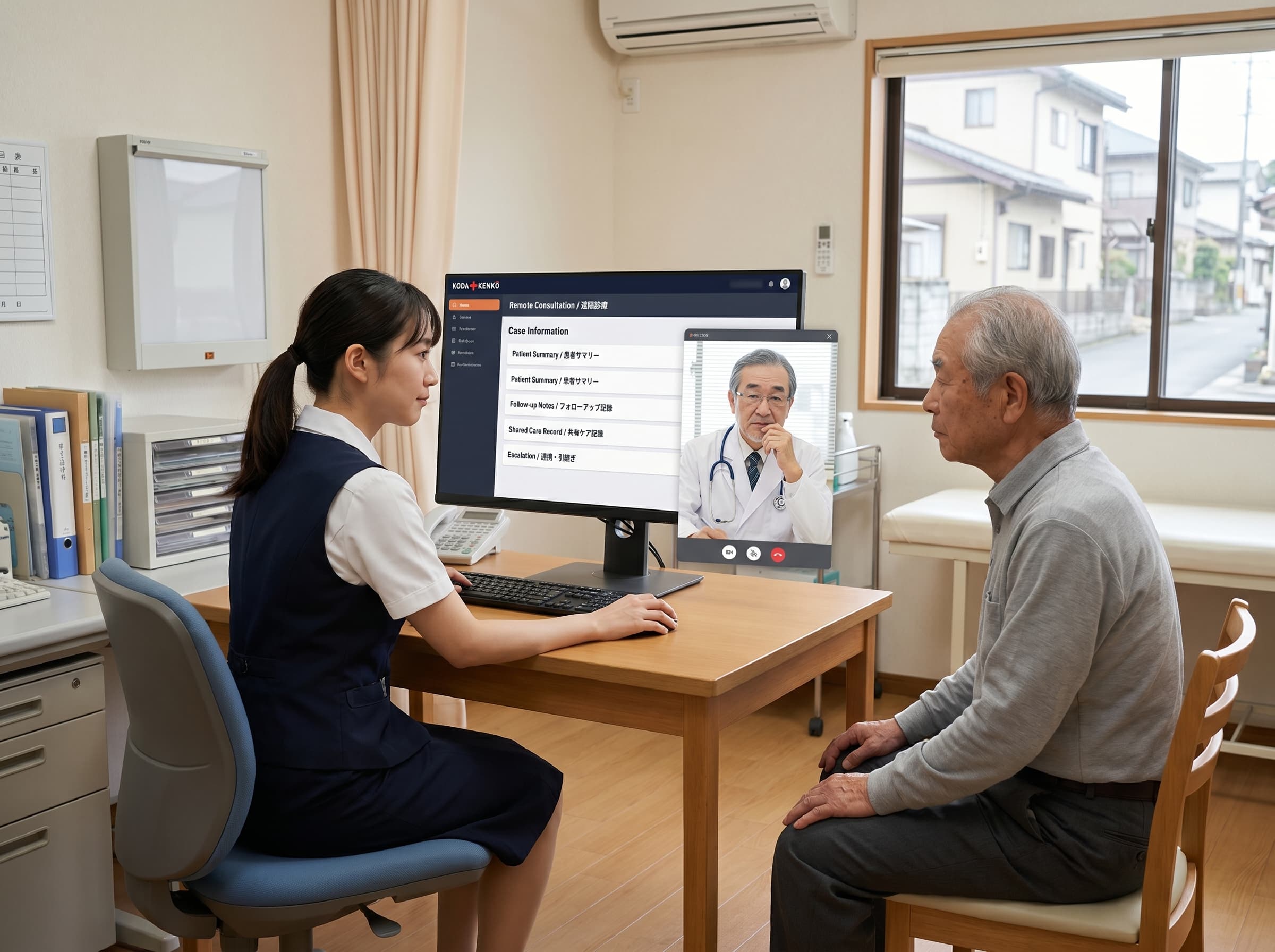 KODA KENKŌ Telemedicine Bridge interface.