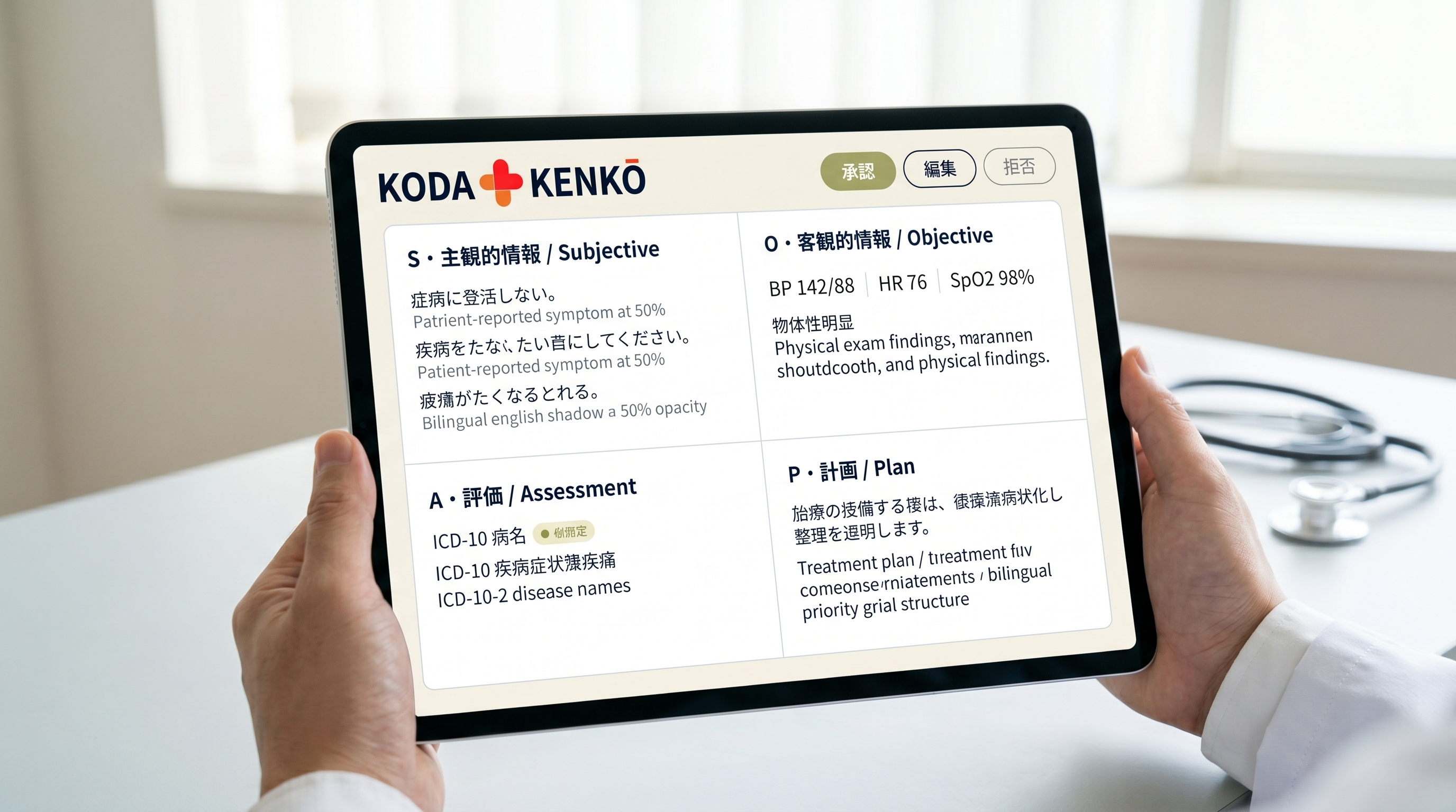 Bilingual SOAP on a tablet